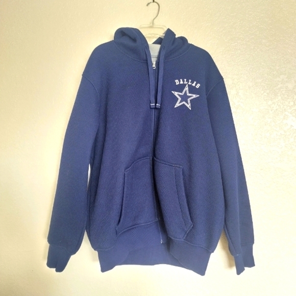 NFL Dallas Cowboys heavy knit fleece full zip hooded jacket sz Xl - Picture 1 of 7